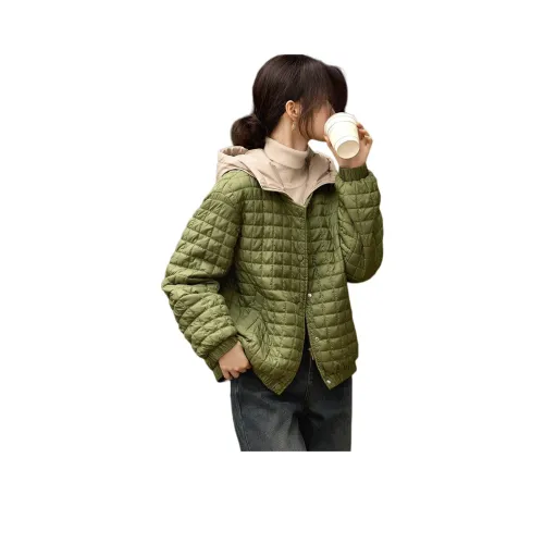 XWI Хлопковый пуховик женский цвет моховый зеленый