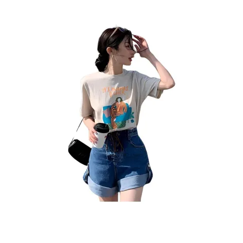 NANING9 Джинсовые шорты Женские Blue