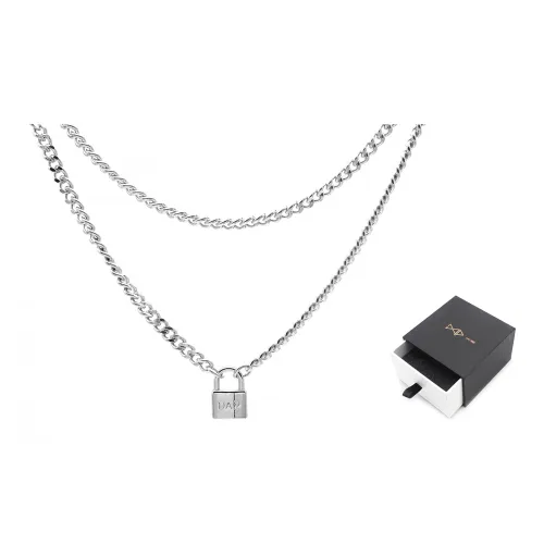 DAP Титановая сталь Ожерелье Silver Pack OF Два Унисекс