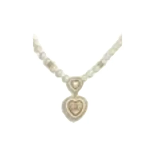 CHANEL 24A Металл Смола Стекло Жемчужный Crystal Necklaces Унисекс Золотой