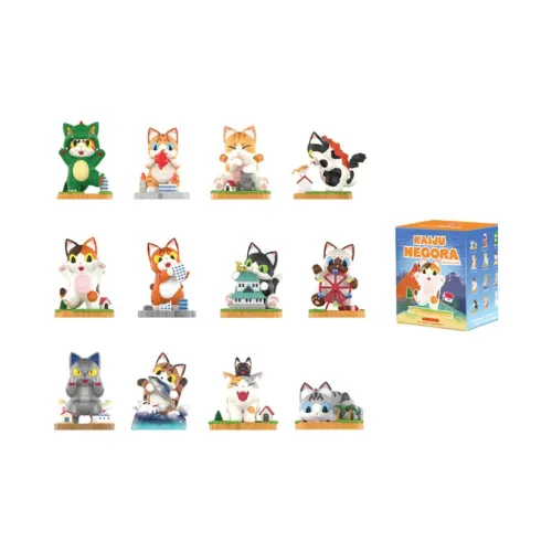 POP MART KONATSU Catzilla's Playful Everyday Collection Слепые коробки Один Mystery Коробка Целая коробка 12 шт