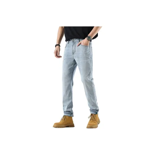 ZENGZHI Светло-синие мужские джинсы