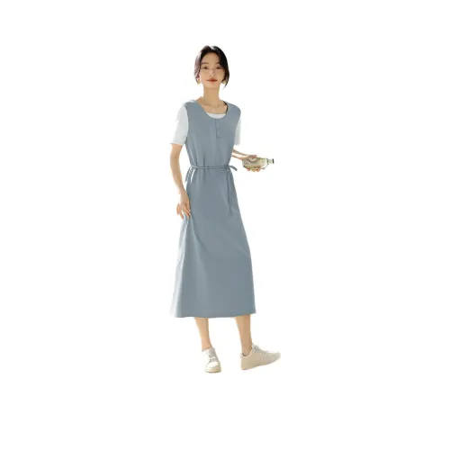 XWI Blue Женские Короткие Платья с Рукавами