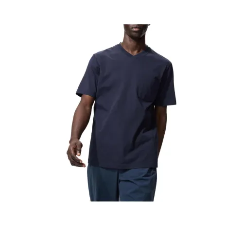 UNIQLO Темно-синяя унисекс футболка