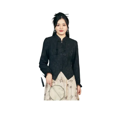 SHIRAN Чернильно-черные Женские Рубашки