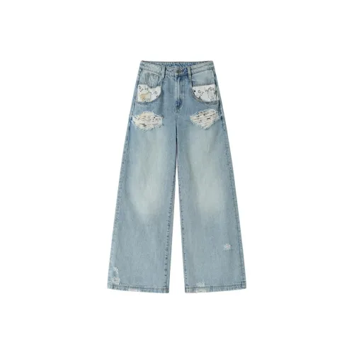 ANDREA MARTIN Синие Женские Джинсы