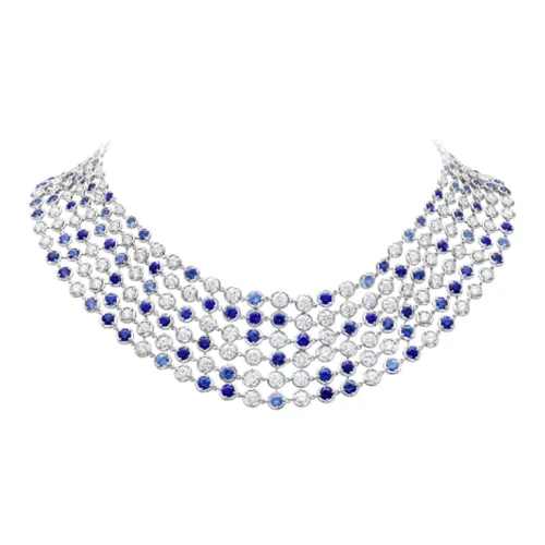 Van Cleef Arpels Каратовое золото Ожерелья Женское серебро Синий