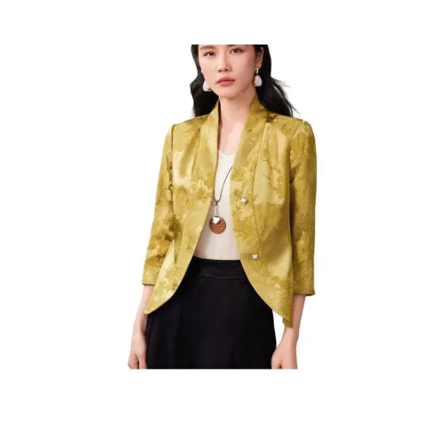 BBLLUUEE Куртки Пальто Женские Жасмин Желтый