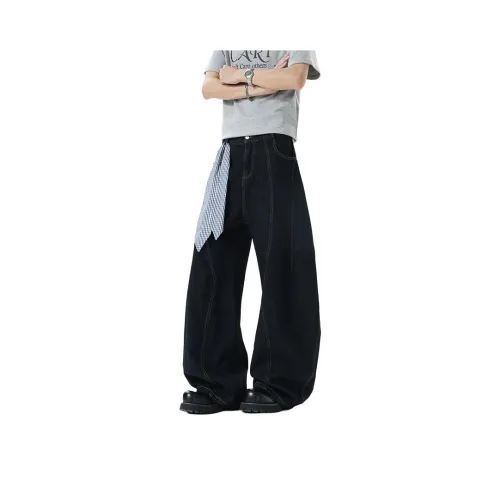 Kung Fu Snake Темно-синий Синий Унисекс Джинсы