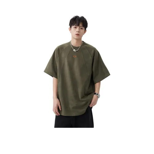 WOOD SOON Круглый вырез Свободный крой Модный бренд American Casual T-рубашка Унисекс