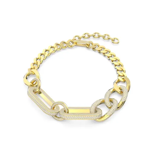 Swarovski Искусственный кристалл Золото Тон Покрытие Ожерелье Унисекс Золото