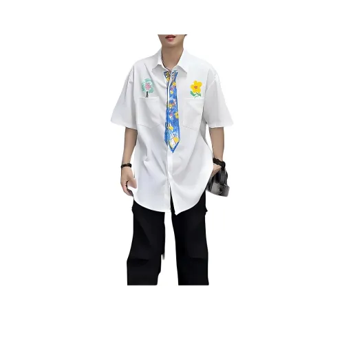 DANJUE Сливочный Унисекс Рубашки