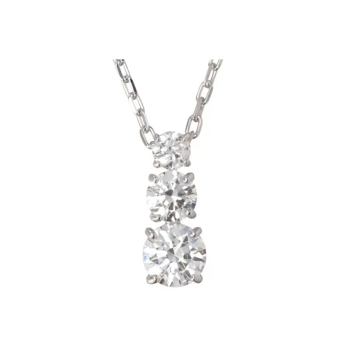 Swarovski Серебряный Кристальный Ожерелье с Покрытием Родий Цирконий Унисекс Серебряный