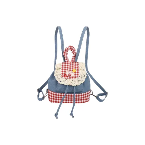 RIVMIND Холст Рюкзак Стандартный Женский Джинсовый Синий Красная Клетка Черный Розовый