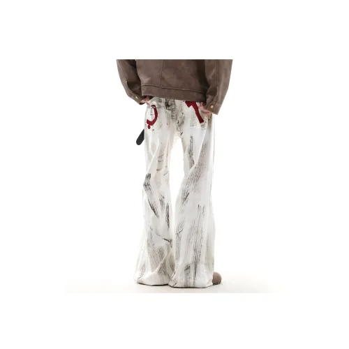 THE AIER Джинсы Унисекс Винтаж Потертый Белый