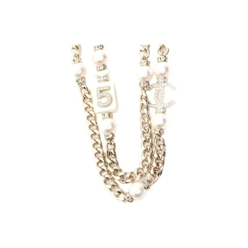 CHANEL N°5 Искусственный жемчуг Ожерелья Женские Золото