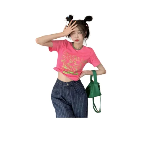 YICHEN Розово-красные Женские футболки