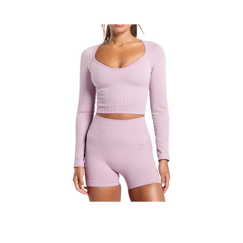 GYMSHARK Сиренево-женская йога T-рубашка