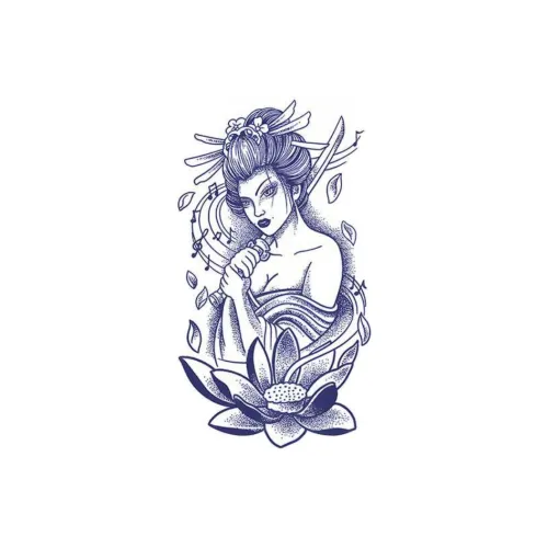 LIEJI Лотос Платформа Warrior Woman Травяной Tattoo Наклейка