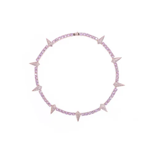 WIC Циркон Ожерелья Унисекс Розовый