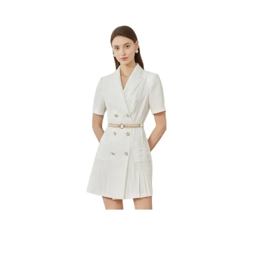 Anmani Короткий рукав Платье Женское Белое