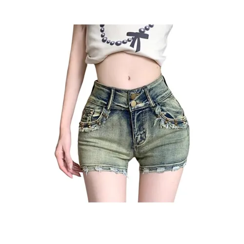 OMOIDAS Винтажные синие женские джинсовые шорты