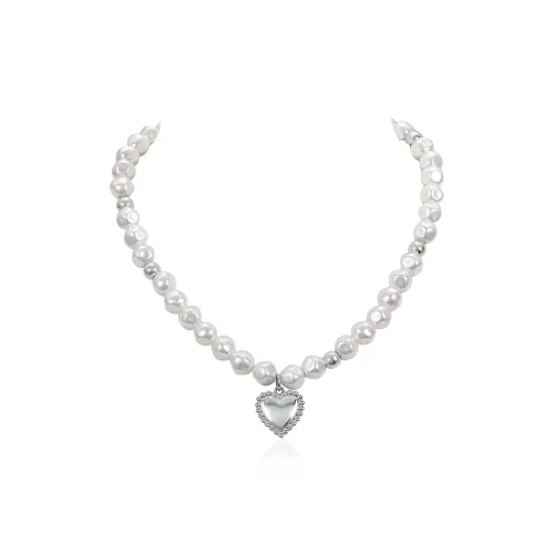 Zeroline Смешанный материал Ожерелье Сердце Жемчужное Колье Цепочка Унисекс