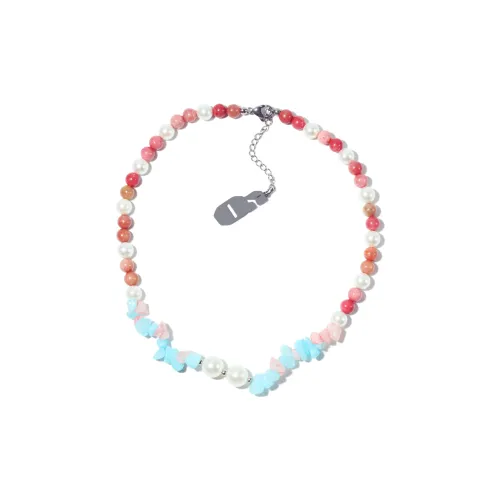 Get'em ON Синий Розовый Камешки Смешанная Оболочка Бусины Ожерелья Унисекс