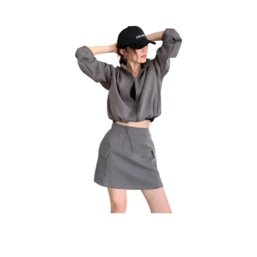 NANING9 Серый Женские Комплекты с юбкой