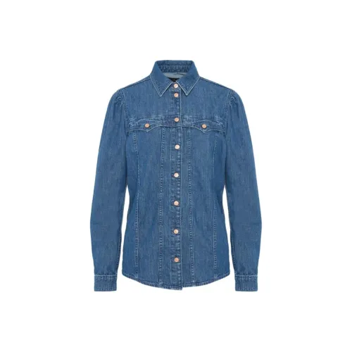 SEVEN FOR ALL MANKIND Темно-синие Женские Рубашки