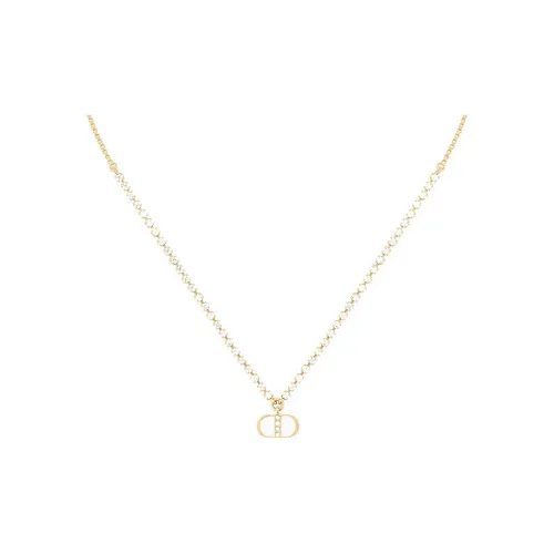 DIOR Classic CD Necklace Series Metal Necklaces Золотой Женские