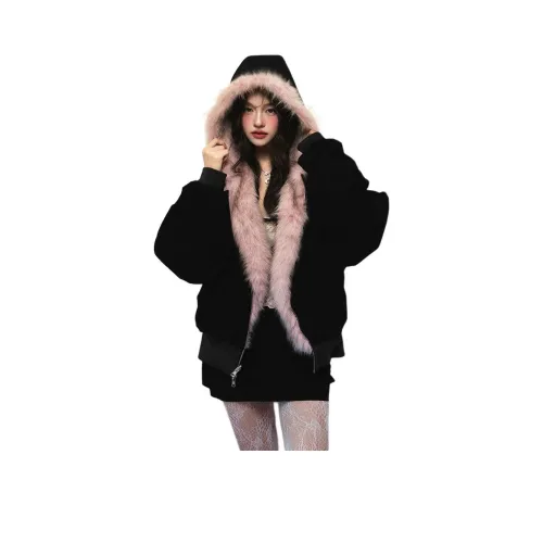 KKX Velvet Feel Пальто Женское Розовый Черный