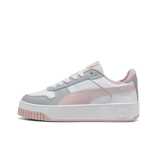 PUMA Carina Street Скейтборд Кроссовки Низкие Бело-Серые Женские