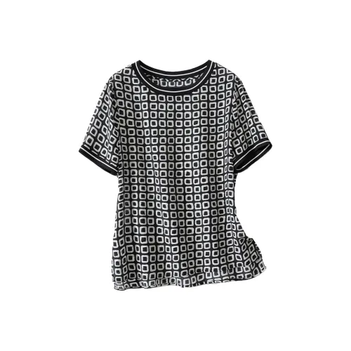 JINJU Черная подошва Блок Женские Рубашки T