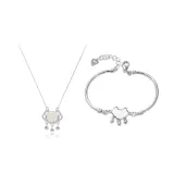 Серебряный комплект с стойким ароматом: ожерелье с замком + браслет