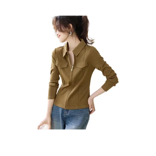 Mo Han Yi Mei Оливково-зеленые Женские Рубашки
