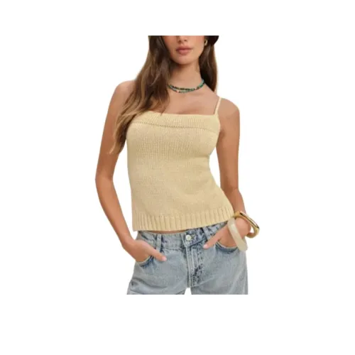 REFORMATION Elsie Хлопок Открытый Спина Свитер Топ на Бретелях Женский