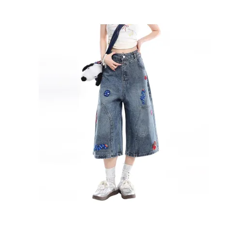 UOOHE Синие Унисекс Джинсовые Шорты