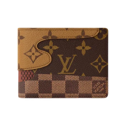 LOUIS VUITTON Nigo Collaboration Slender Монограмма L Andscape Покрытый холст Держатель для карт кошелек Мужской Коричневый