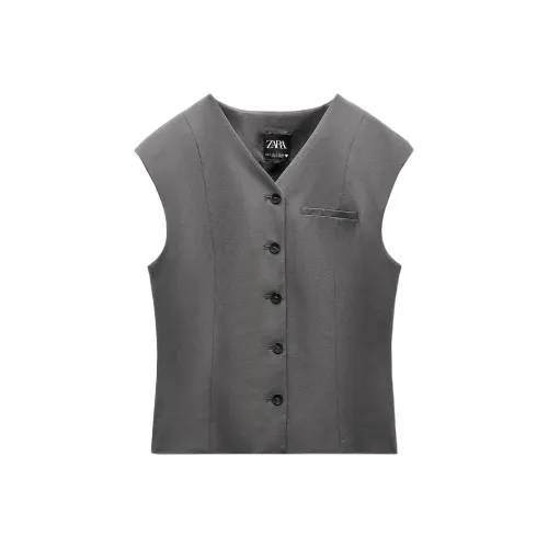 ZARA Серо-голубые Женские Майки