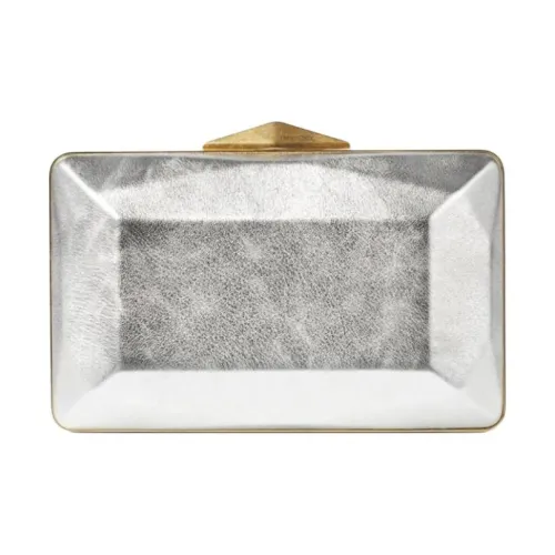 Jimmy Choo Напп Кожа Портативный Одно Плечо Клатч Женская Серебряная