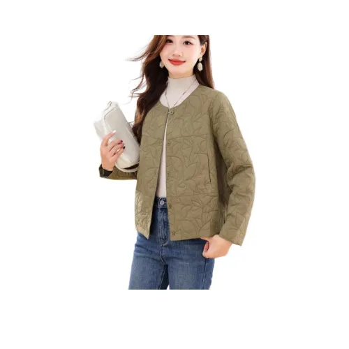 IVENI Хлопковый пуховик женский светло-армейский зеленый