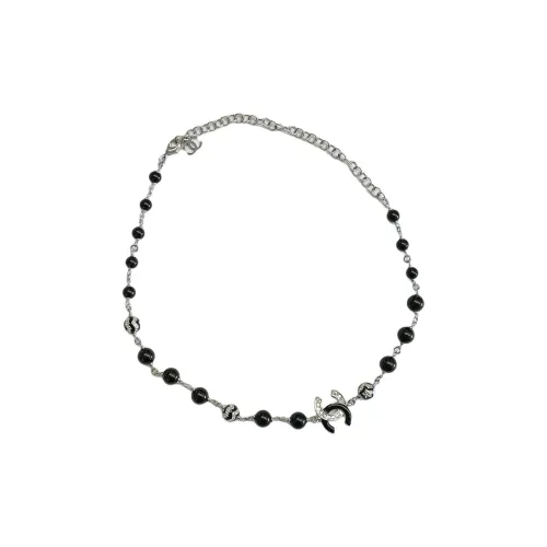 CHANEL CC Жемчужные ожерелья Унисекс Серебряный