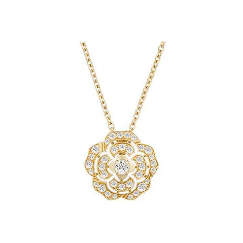CHANEL Колье Bouton De Camélia Желтое Золото 18 Карат, Бриллианты