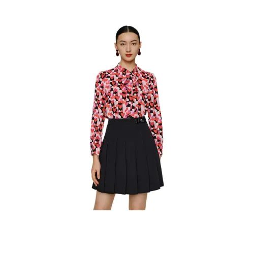 JZ. ANNAKRO Рубашка Женская Цветочная Бордовая