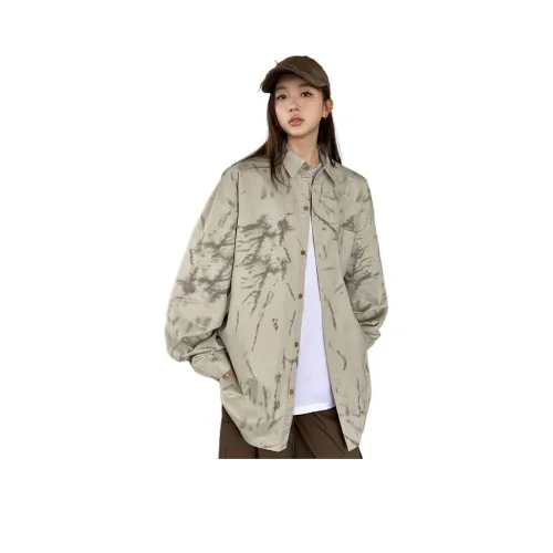 Flowers in water Длинный рукав Рубашка Женская