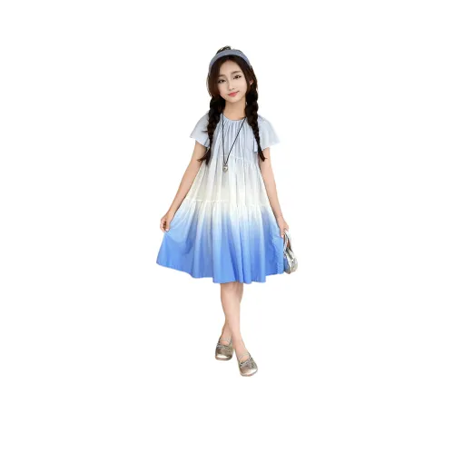 YINFOU Blue Kids Dresses YINFOU Синие Детские Платья
