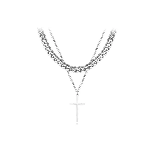 MUYAN Двойной слой Крест Ожерелье Унисекс