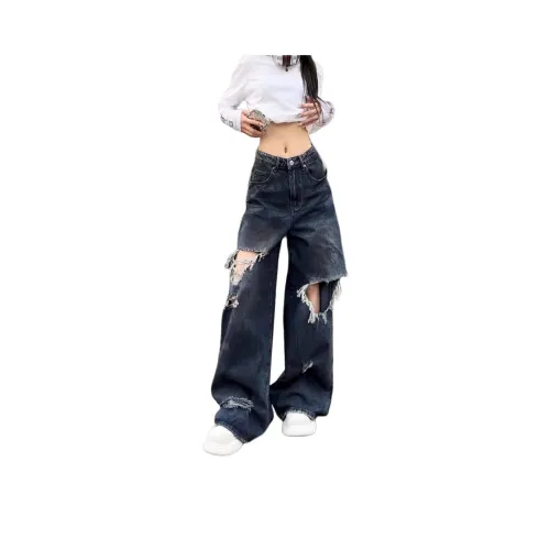 YEARNED Темно-синие Женские Джинсы