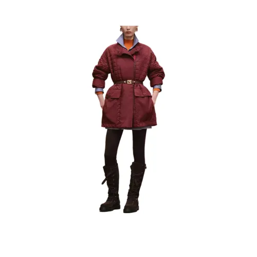 HERMES FW25 Осенне-зимняя коллекция Пуховик Женский Рубиновый Красный